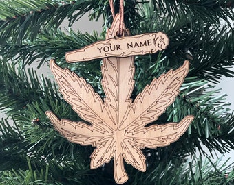 Ganja Weed Hemp Leaf Christmas Ornament 420