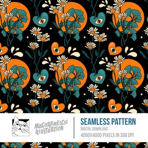 Schöne Gänseblümchen nahtlose Muster - digitaler Download - digitales Papier - druckbar - Stoff - Textil - Tapete - Hintergrund - Sublimation