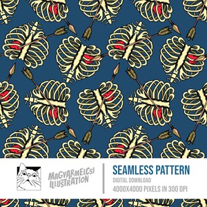 Schöner Brustkorb Bücherwurm Nahtloses Muster - Digitaler Download - Halloween - Druckbar - Stoff - Textil - Tapete - Hintergrund - Sublimation
