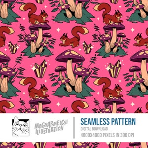 Niedliches Eichhörnchen nahtloses Muster - digitaler Download - digitales Papier - druckbar - Stoff - Textil - Tapete - Hintergrund - Sublimation