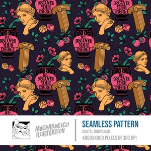 Symboles grecs Seamless Pattern - Téléchargement numérique - Papier numérique - Imprimable - Tissu - Textile - Papier peint - Fond - Sublimation