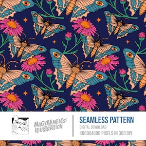 Fleurs papillon livre transparente motif-téléchargement numérique-papier numérique-imprimable-tissu-textile-papier peint-sublimation
