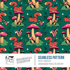 Niedliches Eichhörnchen nahtloses Muster - digitaler Download - digitales Papier - druckbar - Stoff - Textil - Tapete - Hintergrund - Sublimation