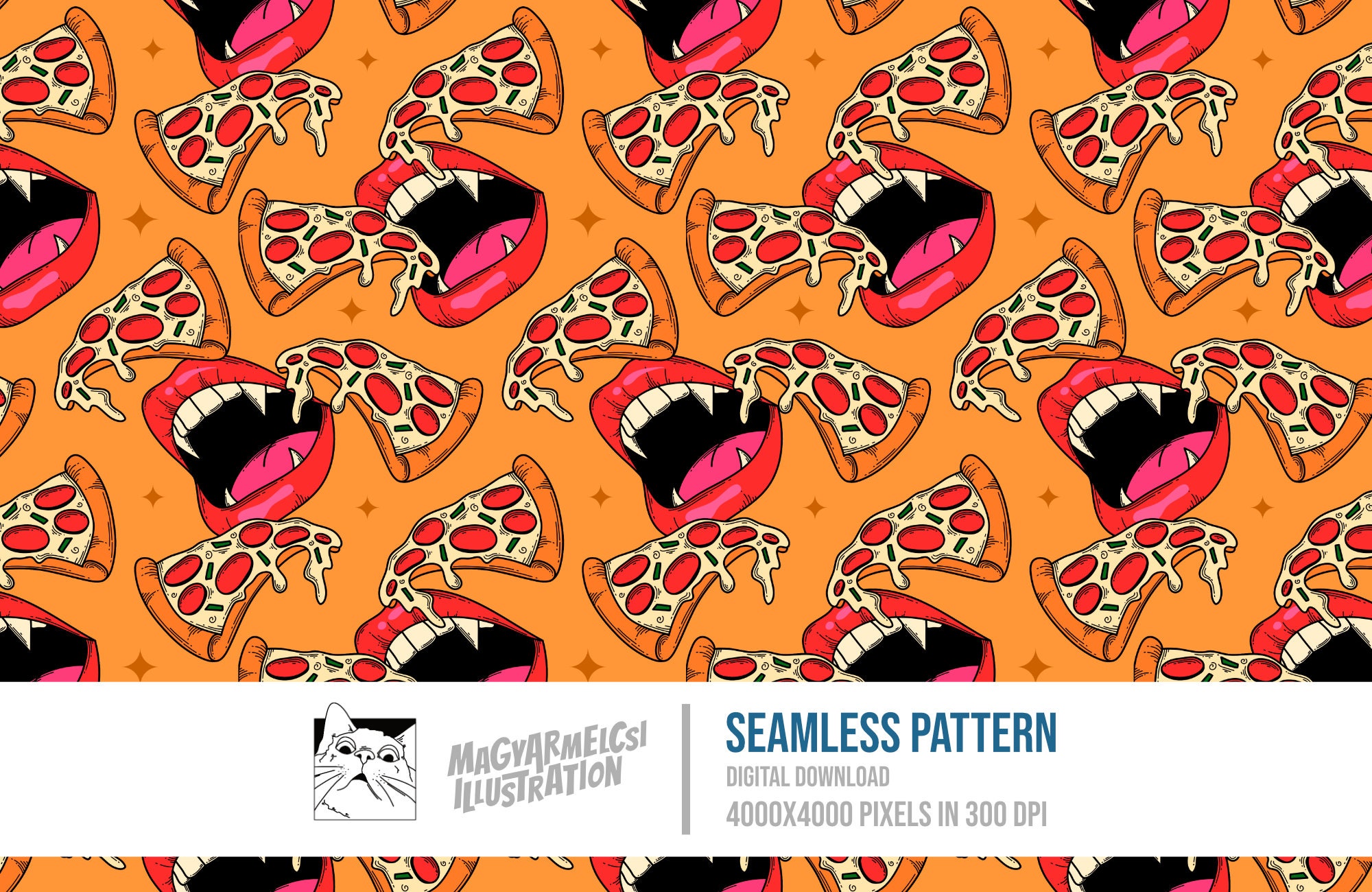 Pizza Vampire Seamless Pattern Digital Download Digital Paper Printable  Fabric Textile Wallpaper Background Sublimation - Etsy