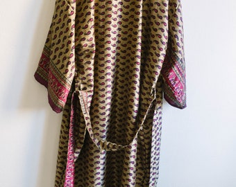 Montjuic Breeze - Unisex Saree Silk Kimono