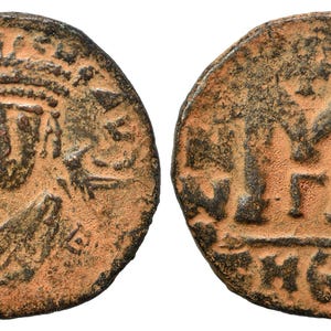 Maurice Tiberius, 582-602. Follis, Theoupolis (Antioch) mint. Authentic Byzantine Coin