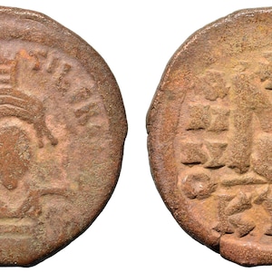 Maurice Tiberius. 582-602, Cyzicus mint; Follis. Authentic Byzantine Coin