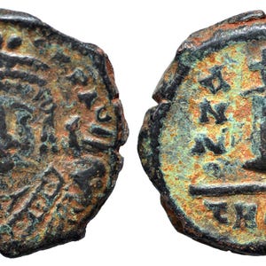 Maurice Tiberius. 582-602, Theoupolis (Antioch) mint; Dekanummium. Authentic Byzantine Coin