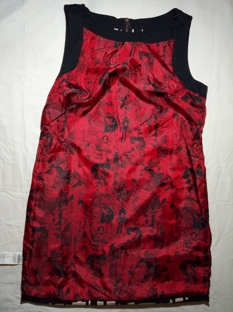 Desigual beautiful women cotton dress with embroidery.Lining with images.Size 42.