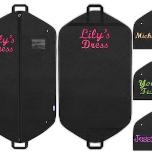 Personalised Embroidered Garment Bag Custom Garment Bag Dance Costume Bag Custom Suit Cover Costume Carrier Travel Gift Suit Bag Etsy