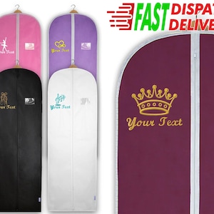 Personalised Embroidered Dress Bag, Bridesmaid Dress Bag, Wedding Dress Bag, Dance Costume, Prom Dress, Monogram Garment Bag, Wedding Gift