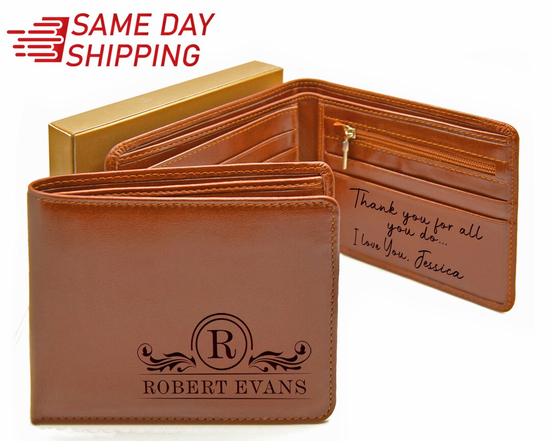 Mens Wallet Personalised Gift Leather Mens Wallet Gift for Etsy