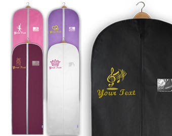 Personalised Embroidered Garment Bag, Monogram Suit Bag Dress Carrier, Dance Costume Bag, Custom Suit Carrier, Costume Carrier, Travel Gifts