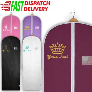 Personalised Embroidered Dress Bag, Bridesmaid Dress Bag, Wedding Dress Bag, Dance Costume, Prom Dress, Monogram Garment Bag, Wedding Gift