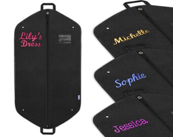 Personalized Garment Bag, Embroidered Custom Suit Bag Carrier Bridesmaid Gift Groom Suit Wedding Suit Bag Dance Dress Costume Bag