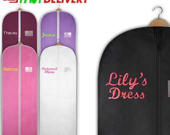 Personalised Embroidered Dress Bag Dance Costume Bag Costume Carrier Bridesmaid Garment Bag Wedding Dress Bag Prom Dress Garment Bag Cover
