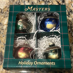 Augusta National The Masters Logo 2.5&quot; Globe Holiday Christmas Ornament Set of 4