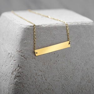 14K Solid Gold Bar Bracelet, Gold Bar Bracelet, Personalized Bar Bracelet, Name Bar Bracelet, Custom Bar Bracelet, Dainty Initial Bracelet image 6