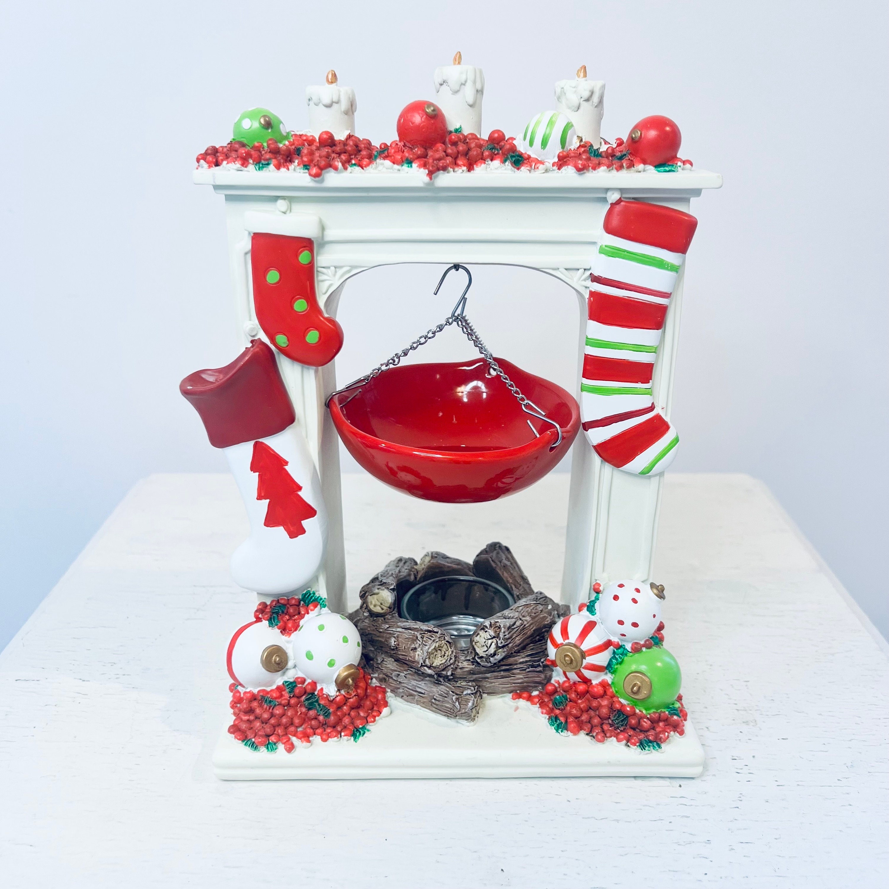 Yankee Candle Christmas Mantle Stockings Clock Hanging Tart Wax Burner  Warmer