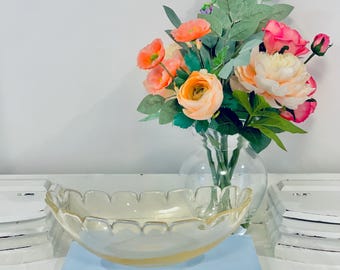 Soffieria Parise Blown Glass Flute Blue Venice Italy Vintage Vetro