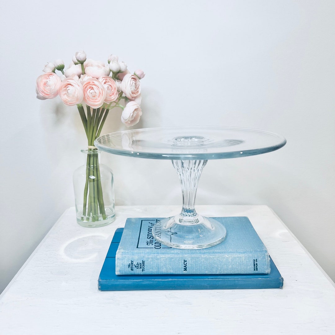 Krosno Poland Clear Glass Cake Stand Pedestal Serving Stand 9 Etsy