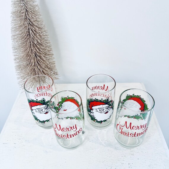 ヴィンテージ クリスマス サンタ タンブラー ウィンクグラス