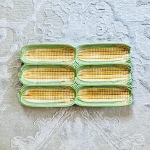 Vintage Bordallo Pinheiro Corn On The Cob Server Platter Dish Majolica Thanksgiving