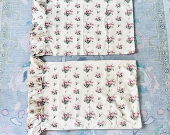 Vintage Ralph Lauren Sophie Brooke Standard Pillowcase Set of 2 Ruffle Stripe Floral Cottage