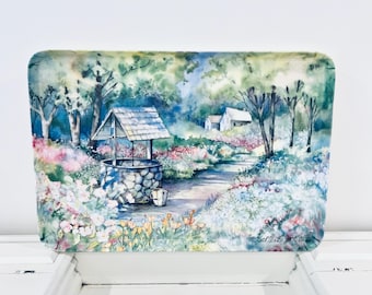 Vintage Kathleen Parr Melamine Serving Tray Watercolor English Garden Italy Melplus