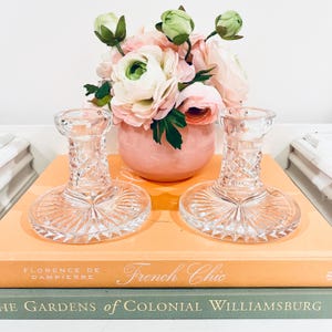 Vintage Pair of Waterford Alana Crystal Set Of 2 Candlestick Candle Holders