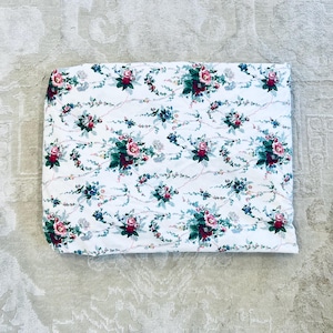 Lenzuolo con angoli vintage Ralph Lauren Blaine Elaine Queen 100% cotone USA Floral Roses Shabby Chic