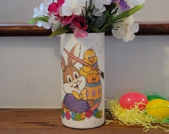 Easter Bunny Vase, Bunny Rabbit Vase, Easter Decor, Easter Centerpiece, Easter Utensil Holder, Easter Vase Gift