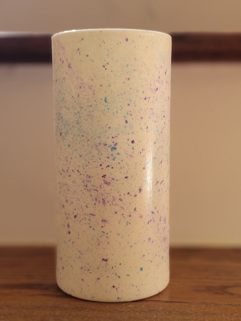 Decoupage Vase Spattered Daisy Vase Daisy Gift Daisy Home Decor Pink Daisy Vase Daisy Centerpiece Gift For Mom