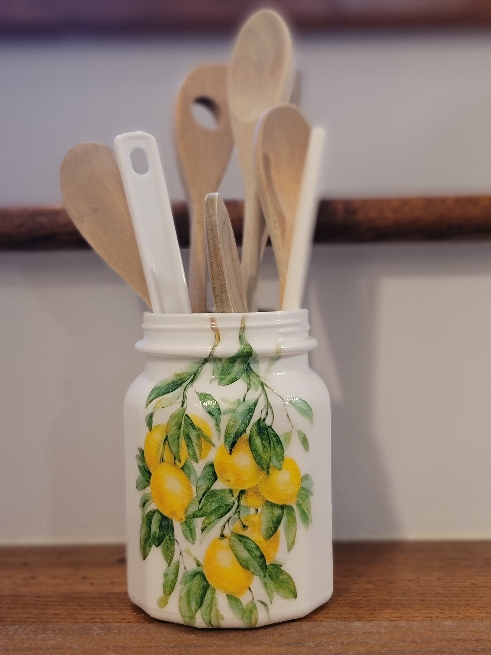 Lemon Kitchen Utensil Holder Lemon Flower Vase Lemon Decor Etsy