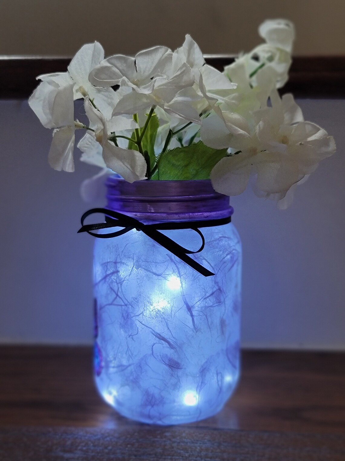 Purple Butterfly Vase Light Butterfly Decor Butterfly Mason Etsy