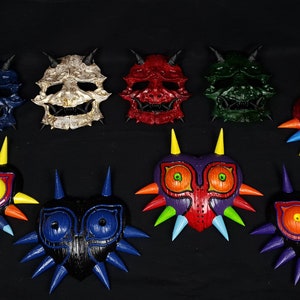 The Legend of Zelda Majora&#39;s Mask and Oni Mask Cyberpunk 2077 Deco Mask