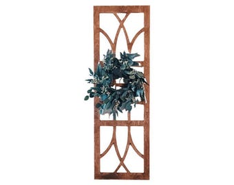 Farmhouse Wooden Window Frame: Cathedral Arch Wall Decor (Wreath Optional)
