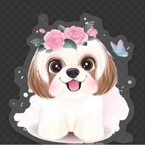 Dog clear vinyl sticker Med