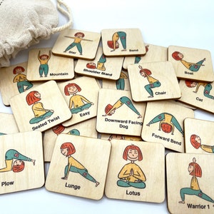 Jeu de yoga pour enfants de la maternelle aux enfants d'âge préscolaire, jeu d'activités de cartes de yoga pour l'école à la maison
