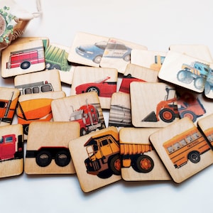 Puzzle véhicule en bois, jeu de puzzle Montessori assorti