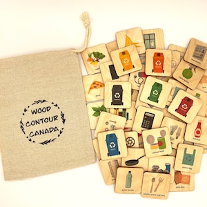 Activité de tri des déchets Montessori, jeu de correspondance de recyclage du jour de la terre à l'école à la maison