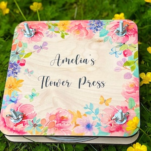 Personalized Wooden Flower Press Kit/ Peony Butterfly Dry Flower Press/ Children Adults Floral DIY Kit/ Personalized Gift Girls Women