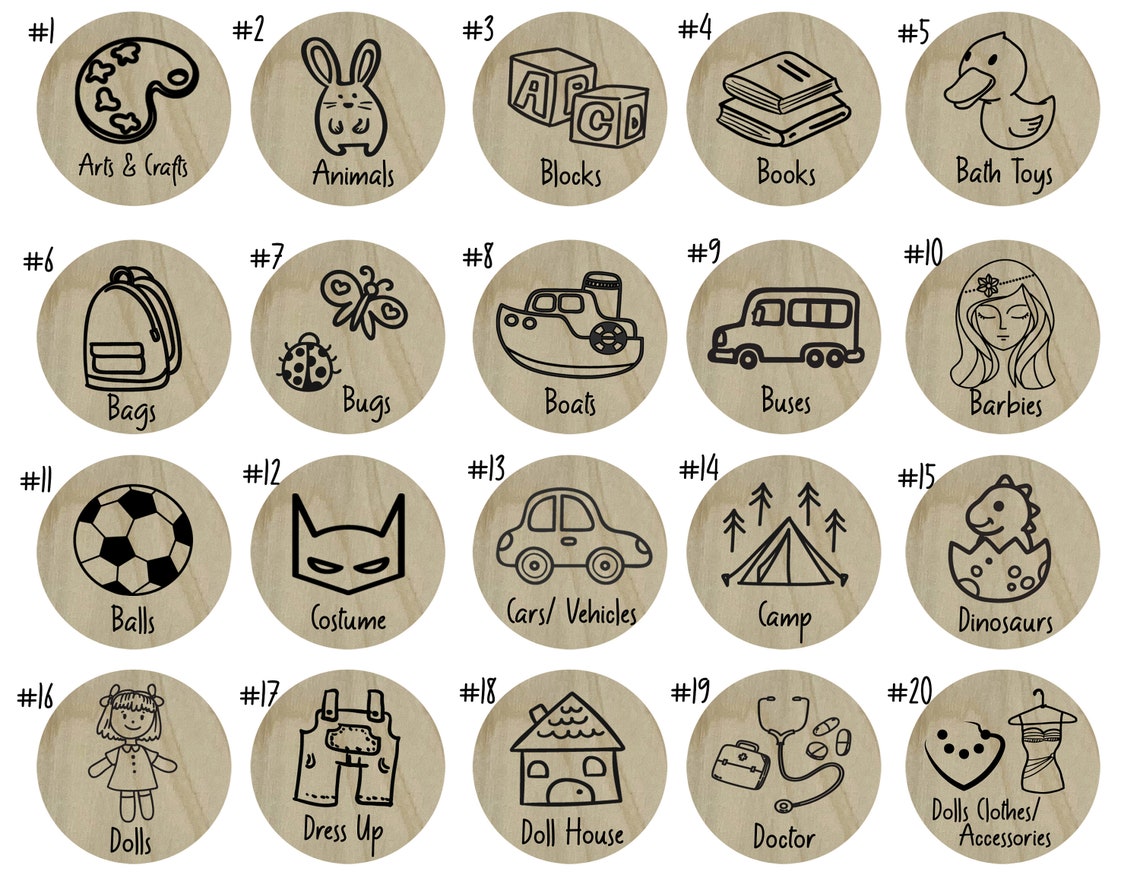 Wooden Custom Toy Storage Bin Labels/ Playroom Toy Organizer Etsy