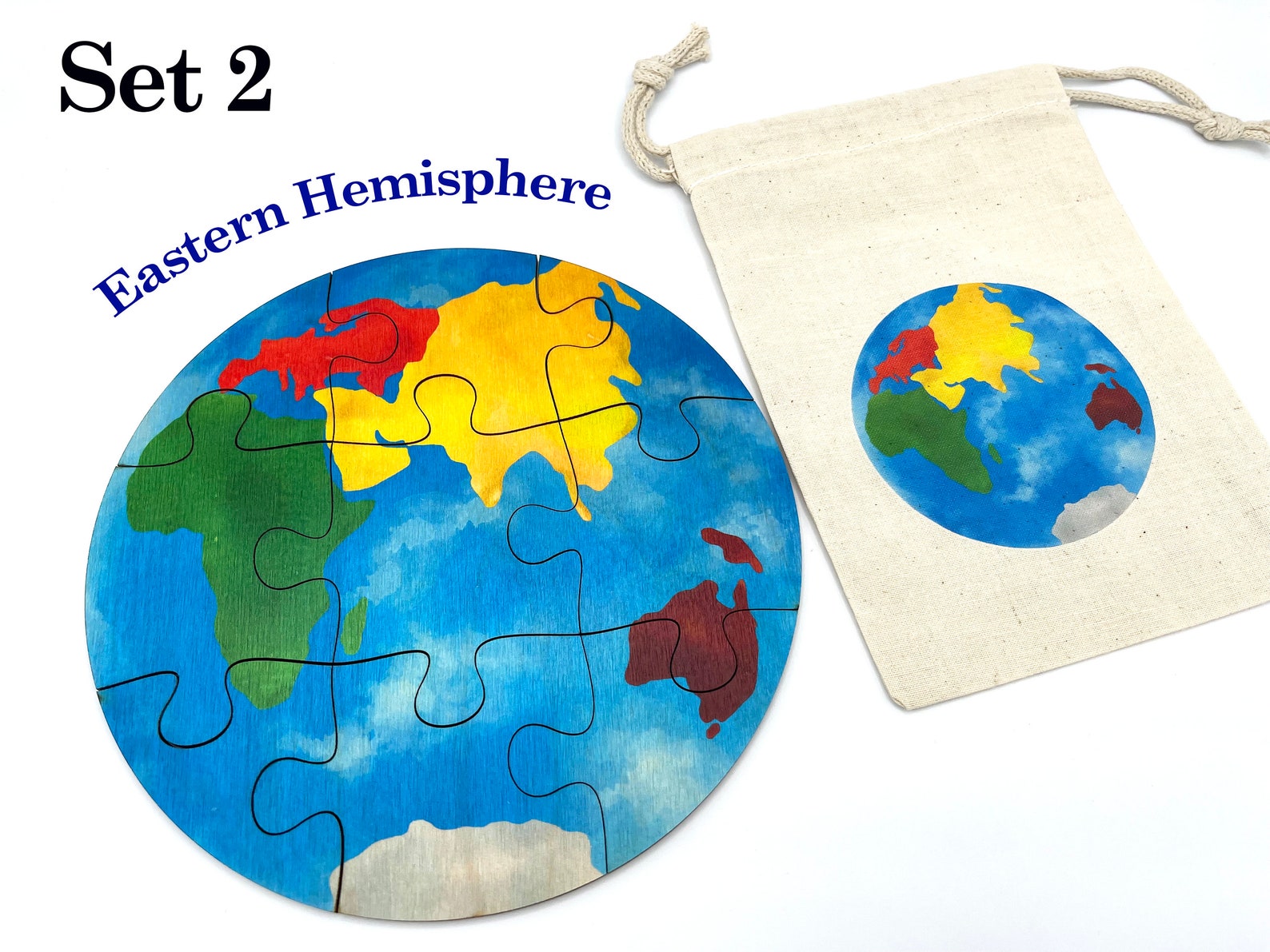Montessori Wooden World Map Puzzle/ Homeschool Preschooler | Etsy