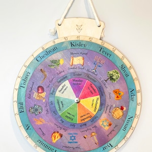 Wooden Jewish Calendar, Hebrew Calendar, Jewish Holidays Calendar ...