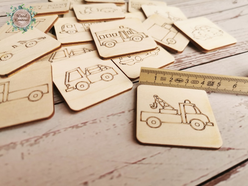 Toddler Preschool Montessori Educational Game Gift Wood Vehicle Memory Game Children Matching Game