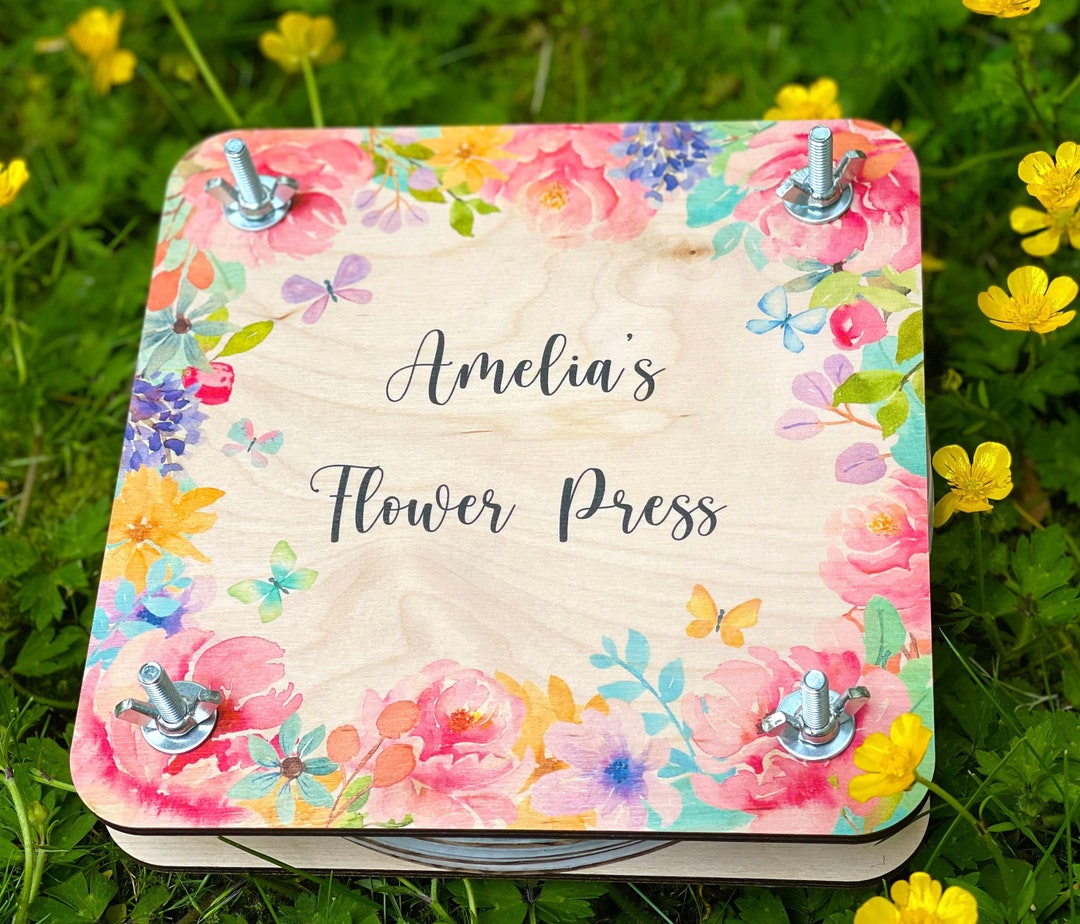 Personalized Wooden Flower Press Kit/ Peony Butterfly Dry Etsy