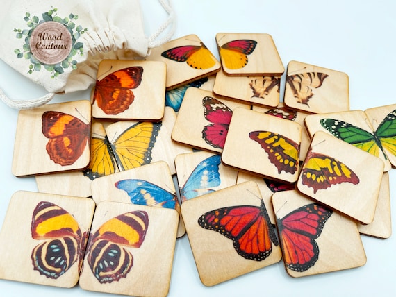 Montessori Wooden Butterfly Matching Game/ Homeschool Learning