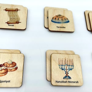 Wooden Hanukkah Celebration Memory Game for Kids, Hanukkah gift for Kids, Jewish hoilday image 7