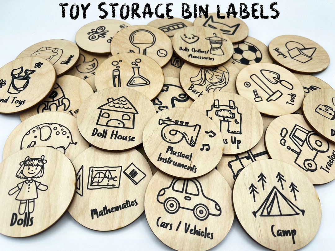 Wooden Custom Toy Storage Bin Labels/ Playroom Toy Organizer Sorting ...